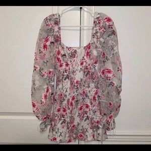 NWT For Love & Lemons Burnout Smock Dress